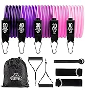Bear Grips Tube Resistance Bands for Working Out - 11 Pcs Exercise Bands Resistance Bands Set - S...