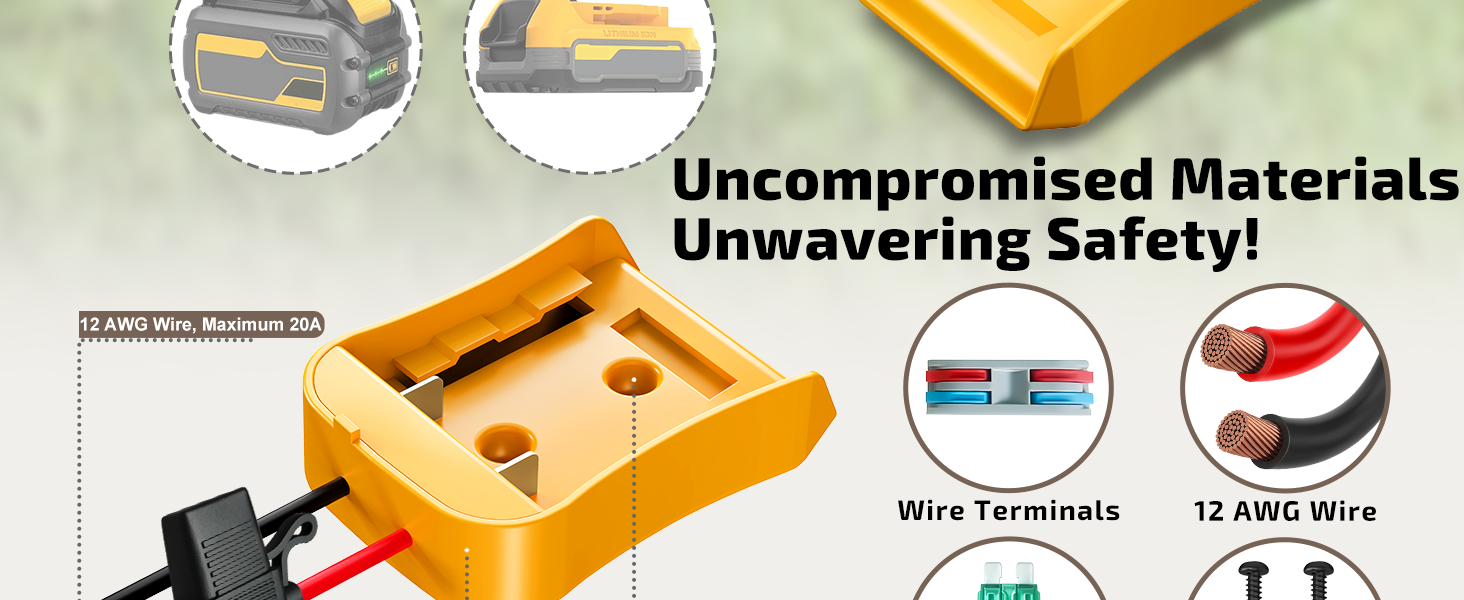 Dewalt 20V Battery Adapter for Power Wheels Drill Battery Adapter Converter Upgrade Conversion Kit