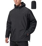 UIQUR Mens Lightweight Rain Jacket Waterproof Windbreaker Packable Rain Coat with Hood for Golf R...