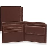 Pomelo Best Genuine Leather Thin Bifold Wallet Credit Card Holder for Men with Coin Pocket Minima...