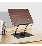 Honagu Book Stand for Reading, Adjustable Book Holder with 360 Degree Rotating Base & Page Clips,...