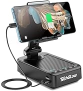 TechGlow Gifts for Men Women Foldable Cellphone Stand with Bluetooth Speaker Power Bank 360° Rota...
