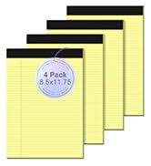 Yellow Note Pads 8.5 × 11.75 – 4 Pack Yellow Legal Pads Double-Sided Printing, 30 Sheets/60 Pages...
