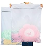 Vivifying Mesh Laundry Bags, 2 Pack Extra Large Honeycomb Laundry Bags Mesh Wash Bags for Coats, ...
