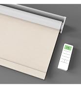 Cadigan Motorized Roller Blinds with Remote Control Smart 100% Blackout Window Blinds Automatic R...