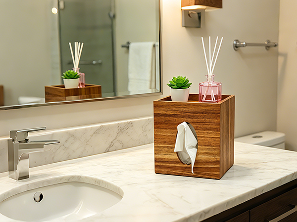 Acacia Wooden Tissue Box Cover