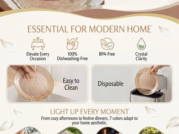 clear brown disposable plates
