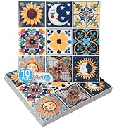 Art3d Talavera Hand-Painted Waterproof Peel and Stick Backsplash Tile for Kitchen & Living Room, ...