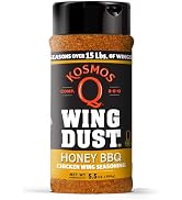 Kosmos Q Honey BBQ Wing Dust - Sweet & Smoky Chicken Wing Seasoning for Chicken, Popcorn, Ribs & ...