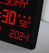 Digital Wall Clock, 11.5" Extra Large Display Calendar Alarm Day Clock with Date and of Week, Tem...