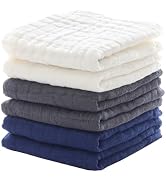 MUKIN Small Baby Washcloths, Soft Face Cloths, Newborn Absorbent Bath Wipes, Burp Cloths or Musli...