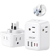 LENCENT Foldable Australia Travel Plug Adapter, US to New Zealand China Power Adaptor with 4 Outl...