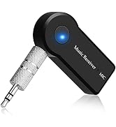 SKYBESS Bluetooth Receiver Portable 3.5mm Aux Bluetooth Audio Adapter for Car/Home Sound System/W...