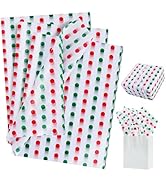 BEISHIDA Red and Green Dots Christmas Tissue Paper Bulk,Dots Wrapping Tissue Paper for Gift Bags,...