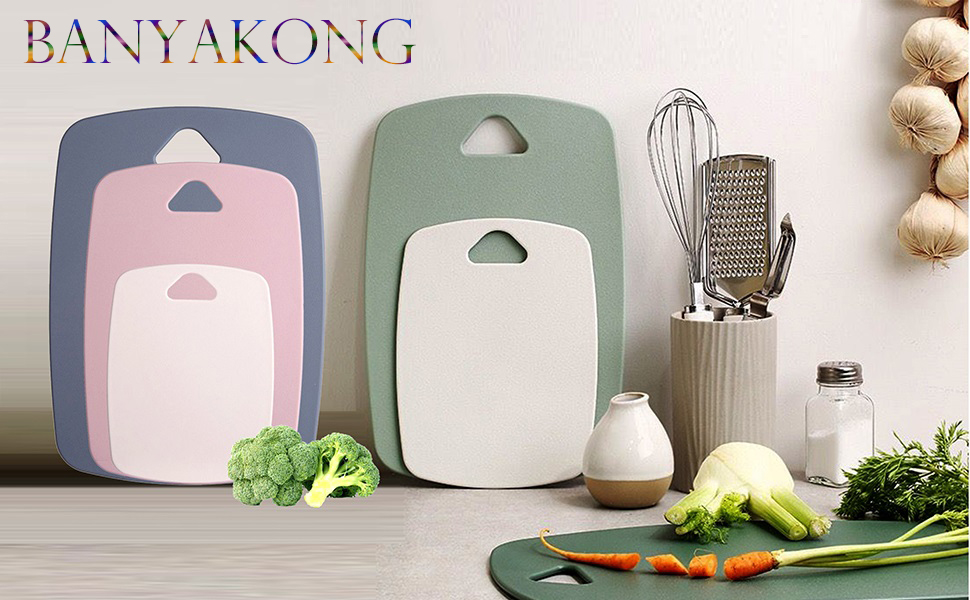 Cutting Boards for Kitchen,Plastic Cutting Board Set of 3