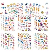 24 Sheets Ocean Stickers for Kids, 564 Pcs Under The Sea Animal Stickers Bulk Preschool Sticker S...