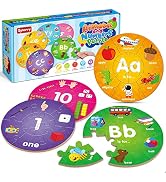 SYNARRY Number and Alphabet Puzzles for Kids Ages 4-6, Alphabet Learning Toys for Kids Ages 3-5, ...