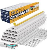Cord Hider, Wire Cover, Cord Covers Wall Mounted TV, Cable Hider, 315 in Paintable White Raceway ...