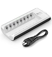 EBL AA AAA Battery Charger, 8-Bay Individual Charger, Individual Charger for NiMH NiCD Rechargeab...