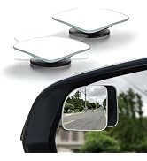LivTee Blind Spot Mirror, Fan HD Glass Frameless Convex Rear View Mirror with wide angle Adjustab...