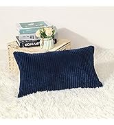 Artscope Cozy Striped Corduroy Pillow Covers Super Soft Decorative Oblong Throw Pillow Covers Cas...