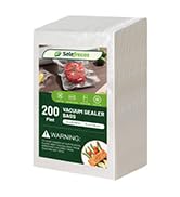 200 Pint Vacuum Sealer Bags, Food Vacuum Seal Bags, Pre-cut Food Storage Bags for Meal, 15 × 25CM