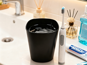 black bathroom accessories set