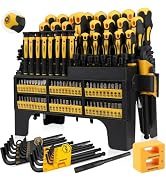HORUSDY 140-Piece Magnetic Screwdriver Set with Plastic Racking, Includes SAE & Metric Hex Keys, ...