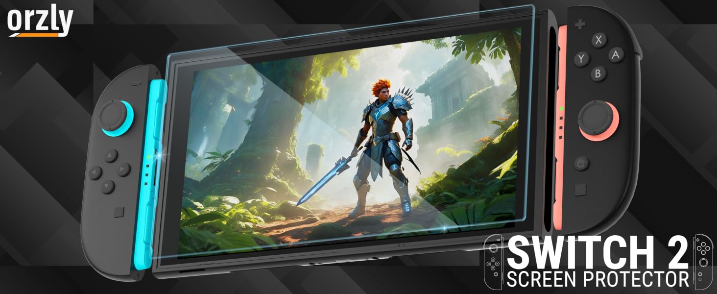 Protect your Nintendo Switch 2 with Orzly tempered glass screen protectors for ultimate durability.