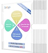 Boloyo Wall Mount Acrylic Sign Holder with Adhesive Tape , 8.5 x 11 inch Acrylic Sign Display No ...