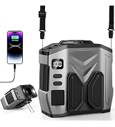 Portable Personal Waist Fan Rechargeable, 10000mAh 5 Speeds 13500RPM Strong Airflow, LED Light & ...