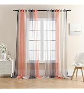 XiDi Sheer Curtains for Girls Room,Ombre Curtains for Bedroom Living Room,Light Filtering Curtain...
