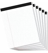 Ciphyfee 6 Pack Legal Pads 8.5" x 11", Wide Ruled Writing Notepads, 50 Sheets/Pad, Perforated Pag...
