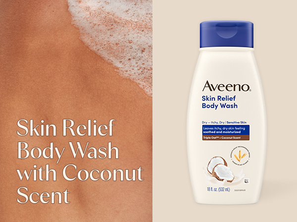 skin relief body wash with coconut scent