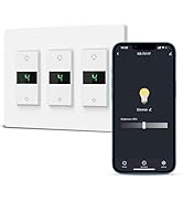 Milfra Smart Dimmer Switch 3Gang Digital Display Single-Pole 3Way Dimmer Smart Switch, 2024 New M...