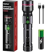 WdtPro Flashlights Rechargeable, 2000 High Lumens Super Bright LED Flashlight Portable, 5 Modes D...