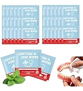 Denture Cleaner Wipes Disposable Teeth Gum Retainer Wipe Oral Care, Tooth Gums Cleaning Dental De...