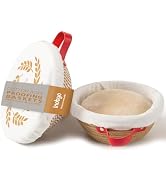 Inobyo Banneton Bread Proofing Basket Set of 2, 9" Round Cotton Rope Proofing Baskets with Liners...