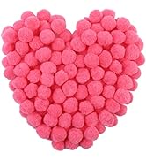 MORFEN 150 Pcs Pom Poms, 1 Inch Dark Pink Craft Pom Poms, Fuzzy Pompom Puff Balls, Small Pom Pom ...
