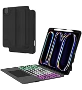 Keyboard Case for 2024 iPad Pro 13 inch (M4): 3 Zone 7 Colors Backlit Detachable Magnetic Keyboar...