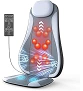 Shiatu Back Massager with Heat & Cooling, Kneading Rolling Vibration Chair Massager for Deep Tiss...