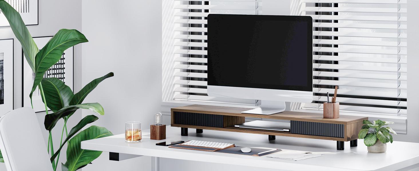 42.5inch Long Monitor Stands Riser for 2 Monitors