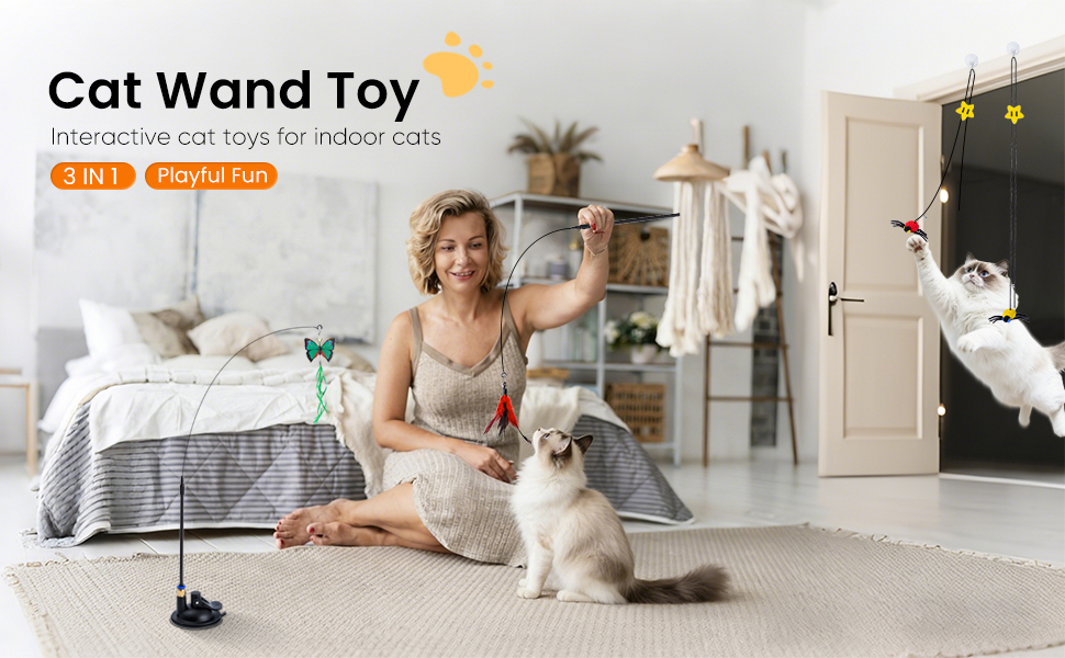 cat wand toy,interactive cat toy for indoor cats,cat fishing pole toy,cat toys