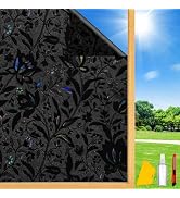 Total Blackout Window Privacy Film Decorative Static Cling with Tools, Room Darkening Window Tint...