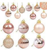 36Pcs Rose Gold Christmas Balls Ornaments for Xmas Tree - Christmas Tree Ornaments - Christmas De...