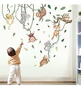 Baby Animals Wall Stickers for Nursery: Kids Boys Bedroom Classroom Daycare Wall Decals - Jungle ...