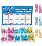 LIDUOLE Heat Shrink Spade Connectors 22-10 AWG Female Male Spade Terminal Kit Insulated Crimp Ele...