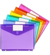 Tamaki 6 Pack Binder Pocket, Plastic Folders with Label, Binder Organizer, Binder Dividers with P...
