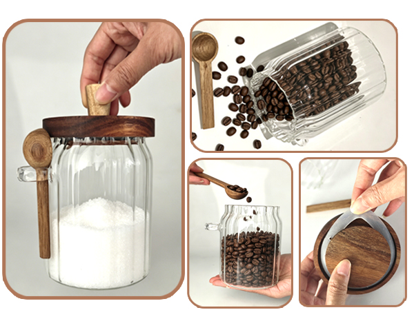 glass container with spoon