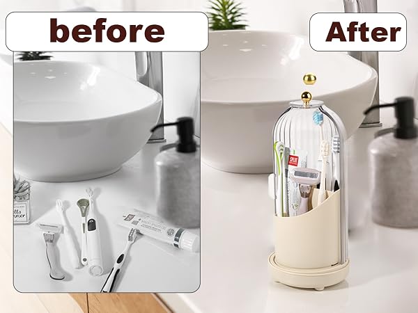 makeup brush holder with lid